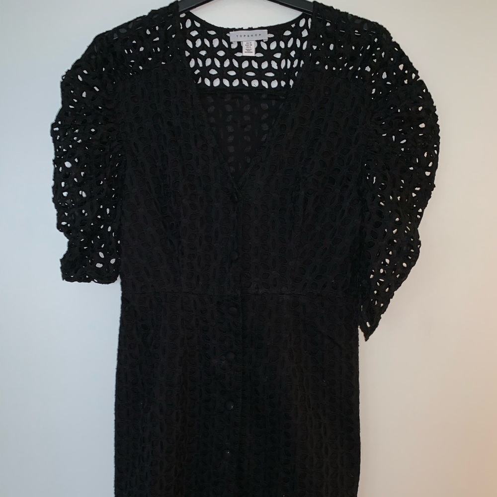 Top shop lace dress, puffed sleeve